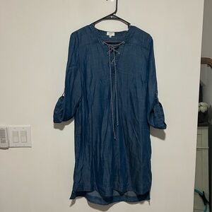 Crown & Ivy Denim Lace-Up Dress